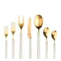 Ensemble de couverts en métal de qualité supérieure avec finition dorée pour une utilisation élégante à la cuisine, au restaurant et à la maison