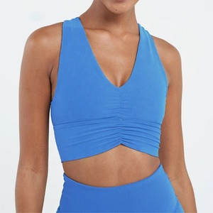 Seamless Yoga Back Sports <b>Bra</b> High Impact Shockproof Gathered Comfortable Breathable Workout Fitness Yoga Plus Size Sports <b>Bra</b> - Product Image 2
