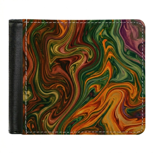 2022 Custom <b>Men's</b> Short Blank Open PU Leather Sublimation Hand <b>Wallet</b> - Product Image 2