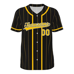 100% Polyester Adult Custom Solid Color Baseball Jersey with Quick Dry V-neck Half Sleeve Sports Team Uniform - Product Image 3