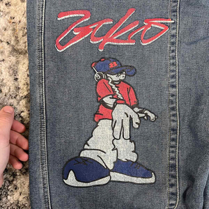 Pantalon pour homme en denim délavé, coupe ample et droite, effet usé, style streetwear, logo personnalisé, multi-poches, printemps - Product Image 5