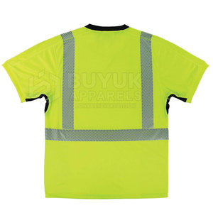 Camiseta de Seguridad de Alta Visibilidad, Manga Corta, Reflectante, Transpirable, Protección Contra Incendios, para Trabajos en Exteriores, 100% Poliéster - Product Image 2