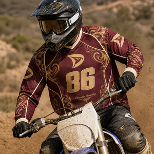 Maillot de motocross personnalisé 100% polyester micro-mesh à manches longues, chemise de course MX, sublimation, maillot de moto tout-terrain - Product Image 6