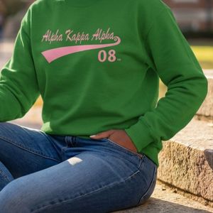 Sudadera Verde Oscuro con Cuello Redondo y Gráfico Rosa, Sudadera Casual de Invierno de Manga Larga de Algodón y Felpa para Mujer - Product Image 6