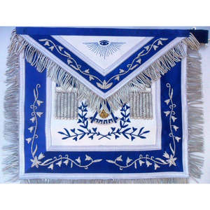 Delantal Masónico Azul Marino con Pilaritos Bordados, Regalia Masónica Cómoda para Masones - Product Image 3