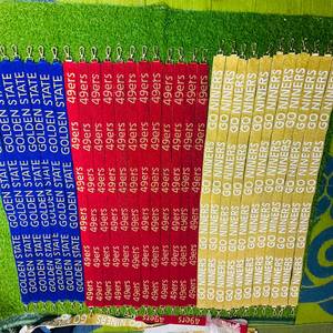 Wholesale Custom Handcrafted Seed Bead Embroidery <b>Belt</b> <b>Strap</b> Team Slogan Text Assorted Color Guitar Style Purse <b>Strap</b> Accent - Product Image 4