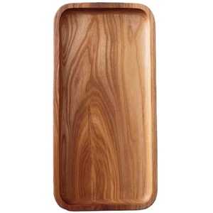 Juego de dos bandejas redondas de madera de mango con borde de corteza, platos de madera natural rústicos, decoración para mesa de centro, para aperitivos - Product Image 1
