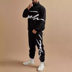Conjunto deportivo cortavientos unisex, conjunto de jogger con cuello redondo, diseña tu propio conjunto deportivo de nailon personalizado para hombre de alta calidad - Product Image 5