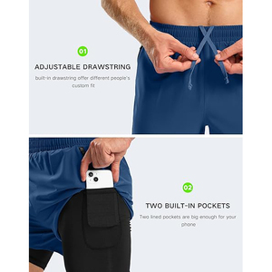 Shorts de sport en matière douce, coupe décontractée, aération par fentes latérales, espace central spacieux - Product Image 2