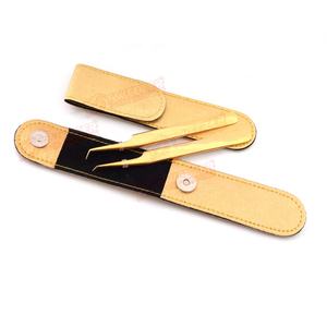 Pince à épiler pour extension de cils Plasma couleur or Outils de soins de beauté Japonais en acier inoxydable avec logo personnalisé et pochette d'emballage - Product Image 6
