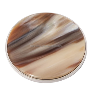 Sous-verres en corne de buffle classiques élégants faits à la main pour la décoration intérieure naturelle pour thé café jus de vin pour Restaurant Bar hôtel bureau FWE - Product Image 2