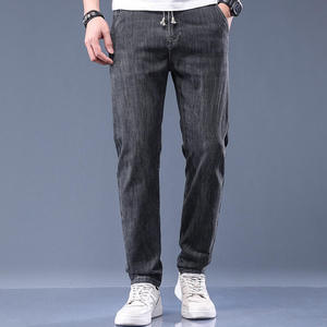 High Quality OEM Fashion Vintage Washed <b>Jeans</b> for men <b>Elastic</b> Cotton Pants Loose Fit Denim <b>jeans</b> - Product Image 2
