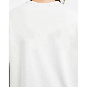 Camiseta de Cuello Redondo para Mujer, Color Blanco Sólido, Corte Holgado, Informal, Tejido de Punto Transpirable, Manga Corta, para Todas las Temporadas - Product Image 5