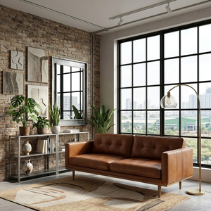 Vietnam Factory Contemporary Leather Sofa Two Seater Modern Style Durable Stylish Eco-Friendly Workshop School - Product Image 2