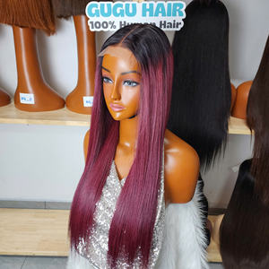 # Perruque longue brésilienne afro bouclée crépue 30 couleurs avec frange, en cheveux humains Remy, fabriquée à la machine, 8 pouces, ultra-lisse pour femme - Product Image 4