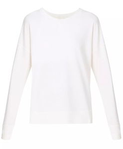 Sweat-shirt pour femme en mélange coton-polyester, molletonné, col rond, uni, teint, coupe oversize, unisexe, décontracté - Product Image 6