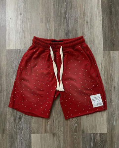 Shorts Bermuda décontractés pour homme, imprimé pois noirs, taille mi-haute, 100% coton, écologiques - Product Image 3
