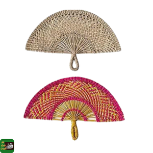 Éventail en jonc de mer naturel, artisanat en jonc de mer pour décoration de fête, mariage, maison, cadeau, décoration murale, style rustique fait main du Vietnam - Product Image 4