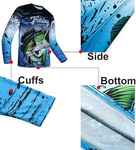 Chemise de pêche unisexe à manches longues, imprimée par transfert thermique, 100% polyester, bleu marlin, UPF 50, vêtements d'extérieur - Product Image 6