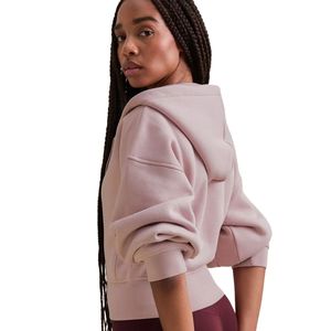Custom Women Fleece Hoodie <b>Pink</b> Oversized Pullover Sweatshirt <b>Long</b> <b>Sleeve</b> Casual Streetwear Warm Soft Hooded <b>Top</b> OEM - Product Image 3