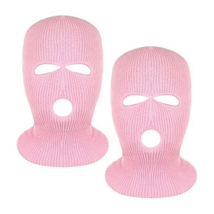 Balaclava unisexe rouge en tricot respirant et imperméable, masque facial à 3 trous, masque intégral pour le ski, taille adulte 56-58 cm - Product Image 6