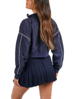 Veste coupe-vent en nylon patchwork de qualité supérieure pour femme, grande taille, blocs de couleur, passepoil personnalisé, doublure en maille, vestes courtes pour femme