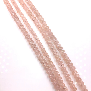 Collar de cuentas lisas de morganita natural para la elaboración de joyería fina - Product Image 1