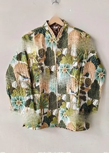 Premium Women Handcrafted Printed Jaipuri Quilted Cotton <b>Jacket</b> Comfortable Long Sleeves Breathable Elegant <b>Mandarin</b> <b>Collar</b> - Product Image 2