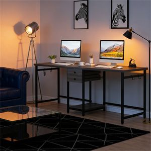 Scrivania per Computer da Ufficio per Due Persone con 2 Cassetti per Studio o Uso Domestico - Product Image 4