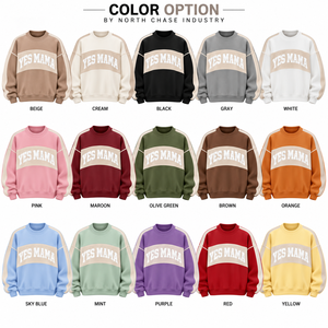 Nueva Sudadera Unisex Yes Mama Ecológica de Forro Polar con Bloques de Color, Cuello Redondo, Ajuste Holgado, Manga Larga, Estilo Urbano para Invierno - Product Image 6