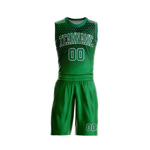 V-Neck Sleeveless Breathable Polyester Adult Unisex All Seasons <b>Athletic</b> Fit Custom Sublimated Green Striped Basketball Jersey - Product Image 1