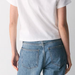 T-shirt Oversize Femme Tendance Street Style Épaules Tombantes Coupe Ample Décontractée Vêtement d'Été Mode Commande en Gros Design Couleur Unie - Product Image 6