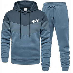 Survêtement pour homme anti-boulochage en molleton de coton épais, respirant et sans coutures, fabriqué par Sewing Hub Industry - Product Image 1