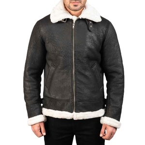 2026 Latest Custom Cowhide Genuine 100% Leather Windproof Cotton Nylon <b>Jacket</b> Zipper Closure <b>Men</b> Leather <b>Jacket</b> - Product Image 1
