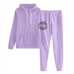 Conjunto Deportivo de Dos Piezas para Mujer, con Capucha y Color Sólido, Pantalones Jogger con Cordón, Ropa Casual de Invierno a Bajo Precio, Superventas - Product Image 1