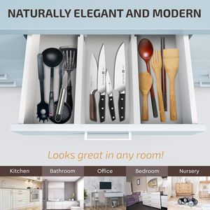 Organizzatori per Cassetti in Bambù Espandibili e Regolabili da 17\" e 21.5\", Set da 6, Divisori Grandi per Utensili da Cucina - Product Image 3