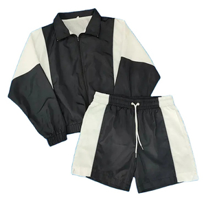 Conjunto de pantalones cortos de verano para hombre, cortavientos con capucha, de nailon, resistentes al viento, de longitud media, de peso medio, cómodos, al por mayor - Product Image 4