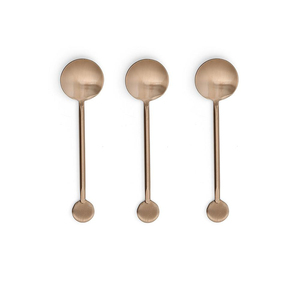 Ensemble de cuillères à café en acier inoxydable doré, cuillères à mélanger à long manche pour desserts et thé, couverts modernes à tête ronde polie miroir - Product Image 2