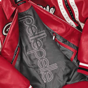 Chaqueta Varsity de Cuero Personalizada para Hombre con Cuello Alto, Impermeable y Resistente al Viento, Decoración Vintage - Product Image 3