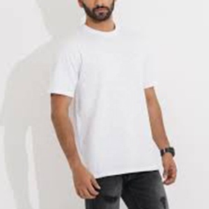 เสื้อยืดโอเวอร์ไซส์สีขาวล้วนแบบหนา คอสูง แขนตก ทรงหลวม สไตล์สตรีทแวร์ สำหรับผู้ชาย รับผลิตตามสั่ง ขายส่ง - Product Image 3