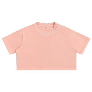 High Quality Women's <b>T</b>-shirts Crop-top <b>T</b>-shirts 100% Cotton Boxy Cropped <b>T</b> Shirt - Product Image 3