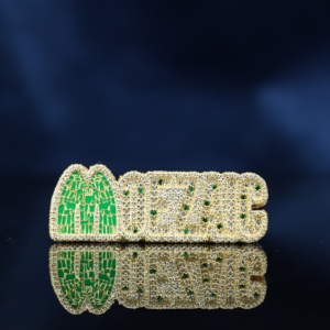 Hip Hop Engagement & Wedding Moissanite <b>Ring</b> <b>Men</b> 925 <b>Silver</b> 18k Gold Plated Lucky Number Iced Out VVS Green Baguette Cut Custom - Product Image 3