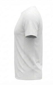 Men's <b>White</b> Short Sleeve O-Neck Knitted T-Shirt Regular Fit Solid Color Casual Style 100% Cotton Jersey Fabric - Product Image 3