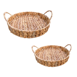 Handcrafted WATER HYACINTH TRAY <b>FRUIT</b> <b>STORAGE</b> BASKET with Handles Woven Serving and <b>Storage</b> Trays - Product Image 1