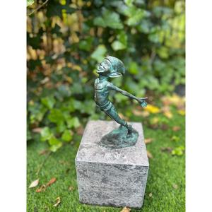 Garden Supplies <b>Hand</b> <b>Casted</b> Pixie Statue Patina green Antique Finish Vintage Pixie Sculpture For Decoration Event Decor - Product Image 2