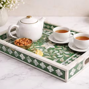 Plateau classique fait main avec incrustation de moppes pour cuisine, maison, hôtel par HF CRAFTS - Product Image 3