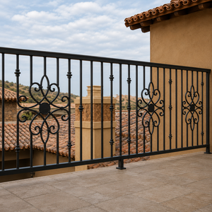 Balustrades de balcon en fer forgé sur mesure, garde-corps métalliques décoratifs aux designs élégants pour villas, maisons de luxe et espaces extérieurs. - Product Image 3