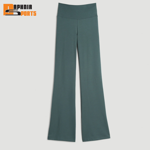 Best Quality Fashion Style Women's Mid Waist Polyester / Cotton <b>Leggings</b> Sportswear High Workout Breathable Women Flared <b>Legging</b> - Product Image 5