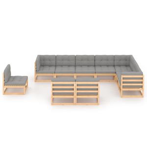 Ensemble de salon de jardin en bois massif naturel, sièges spacieux, nombreux ensembles de jardin, catégorie de produits - Product Image 2