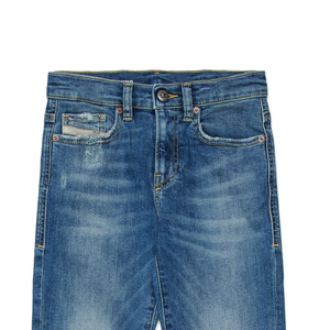 Pantalones de mezclilla para niños, cómodos y transpirables, con bolsillos laterales, estilo casual elegante, mezclilla de algodón de primera calidad, corte ajustado. - Product Image 2